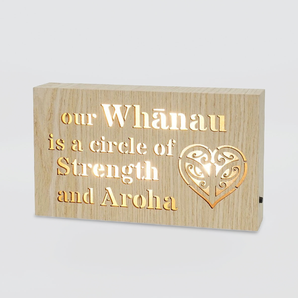 LED Kiwiana Block - 'Whanau'