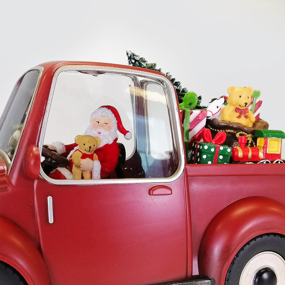 Santa In a LED Red Truck