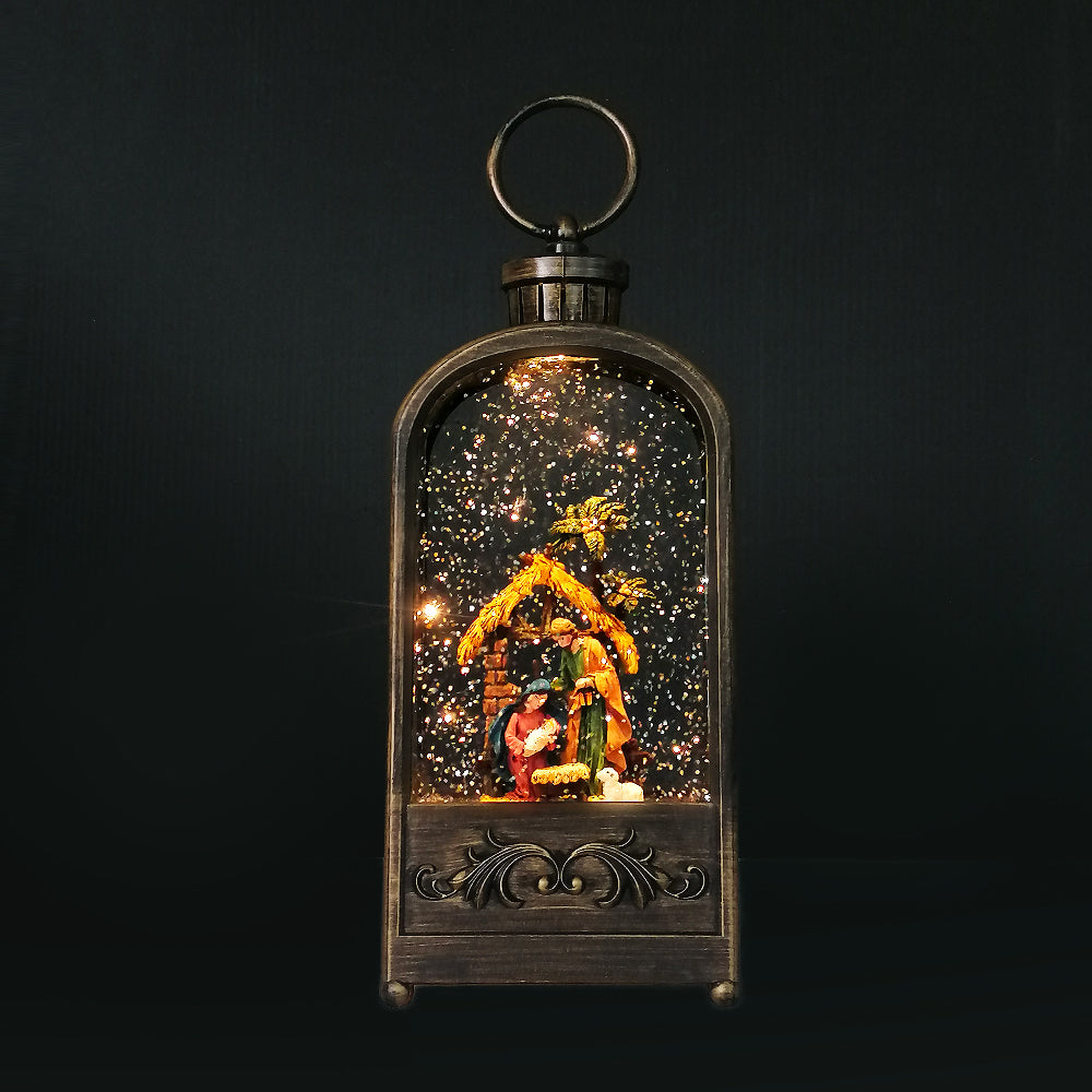 Christmas LED Nativity 'Snowglobe' Lantern