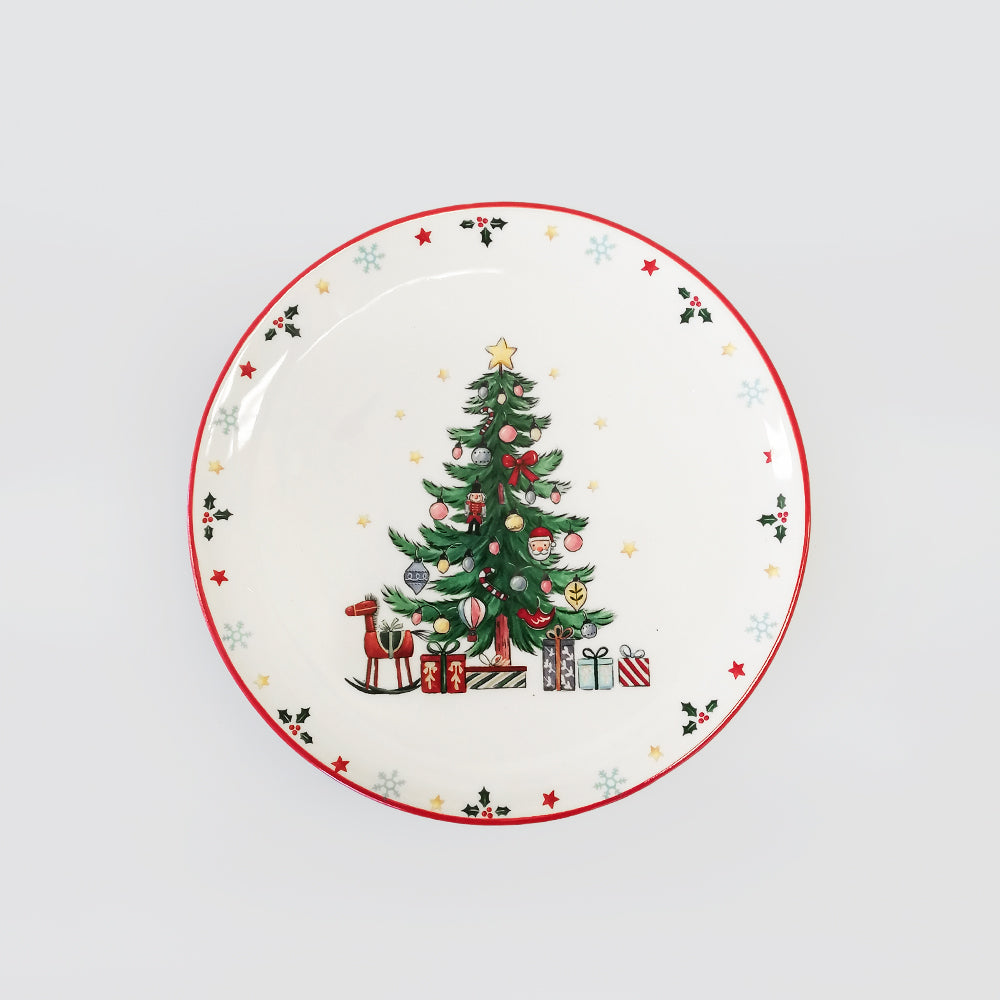 Round Ceramic Christmas Tree Plate