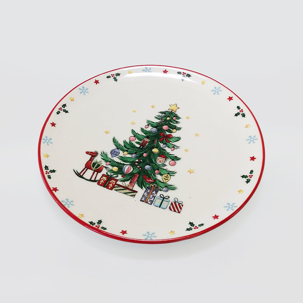 Round Ceramic Christmas Tree Plate