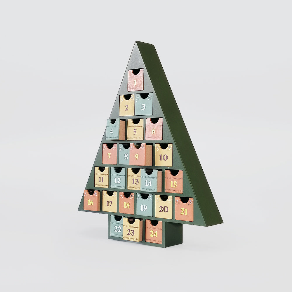 Christmas Advent Calendar Tree W/ Drawers