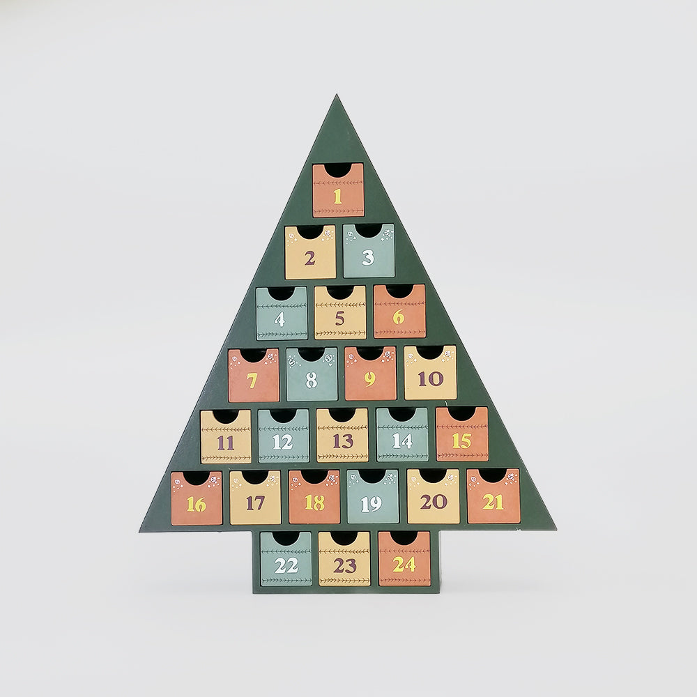 Christmas Advent Calendar Tree W/ Drawers