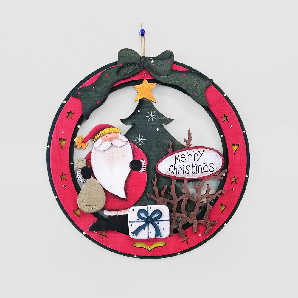 LED Christmas Santa Wreath