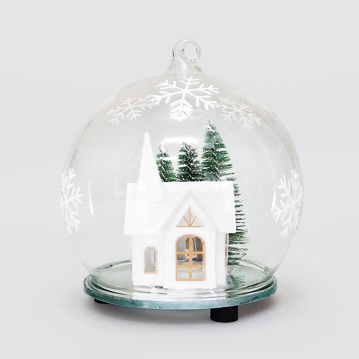 LED Christmas House Snow Globe Decor