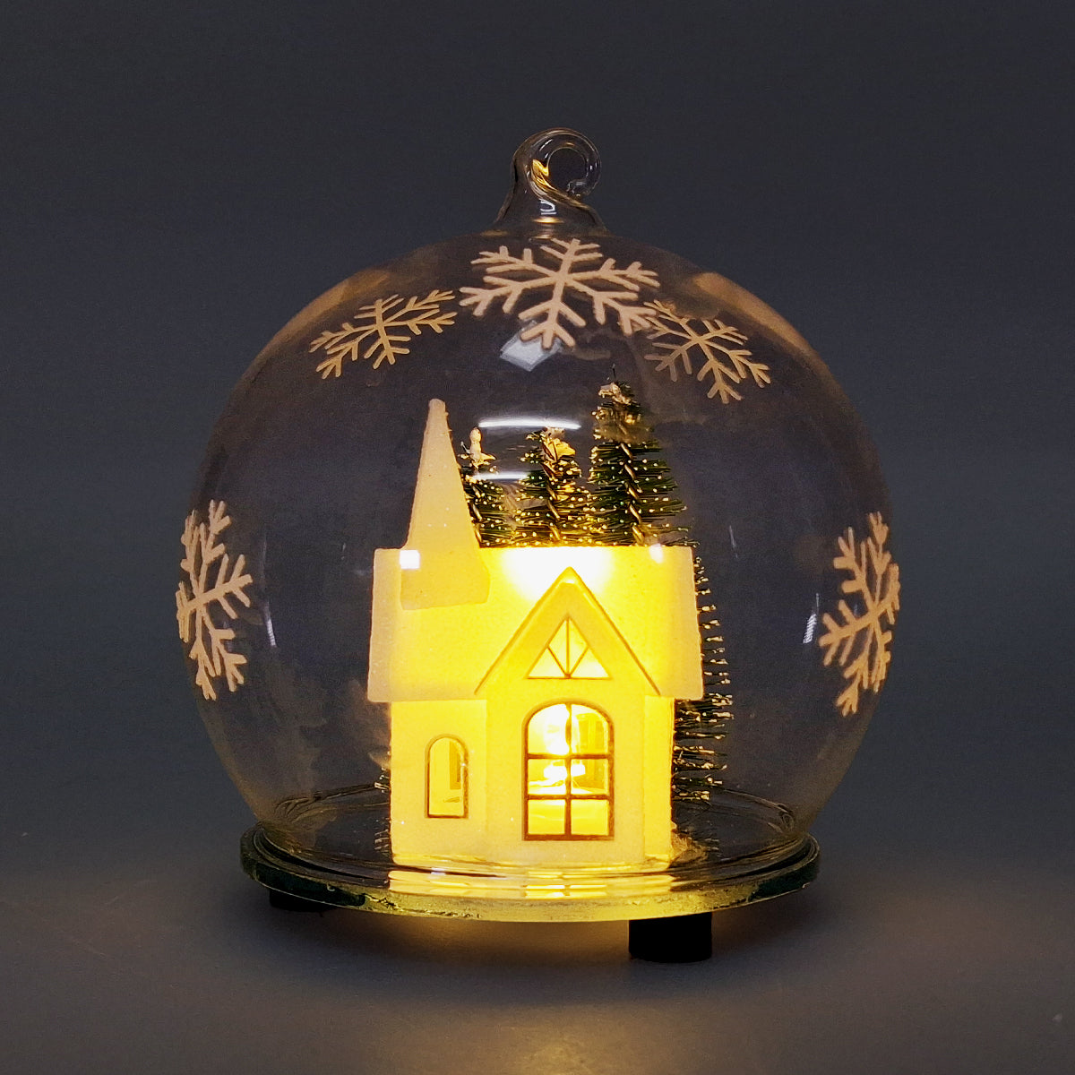 LED Christmas House Snow Globe Decor