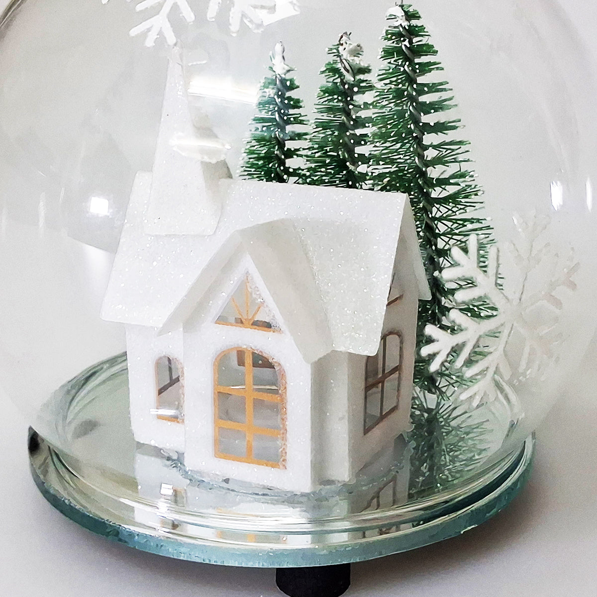 LED Christmas House Snow Globe Decor