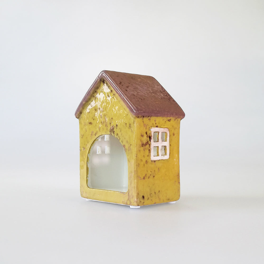 House Tealight Holder - Yellow