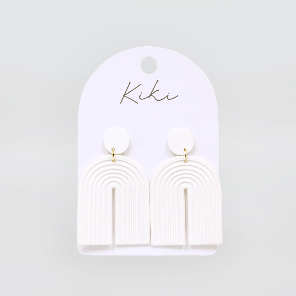 White Arch Earrings