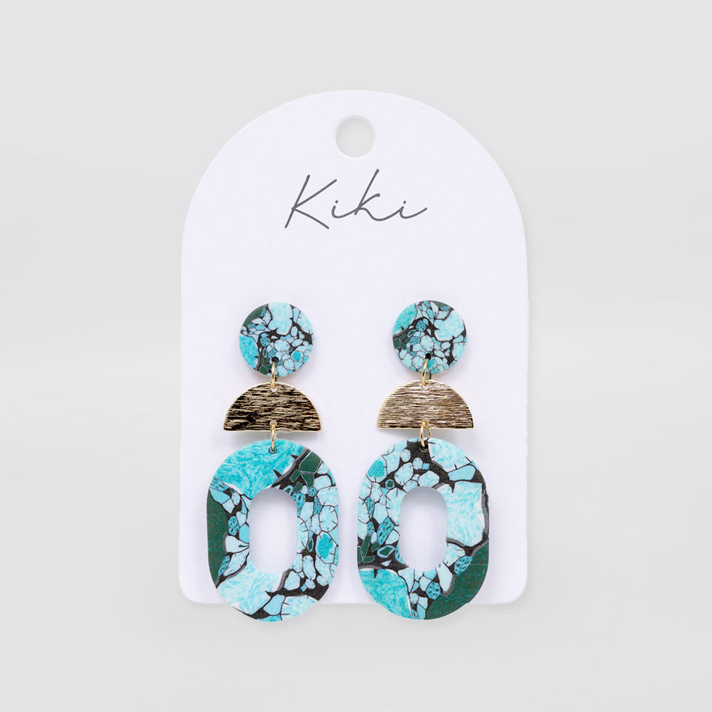 Turquoise Marble Earrings