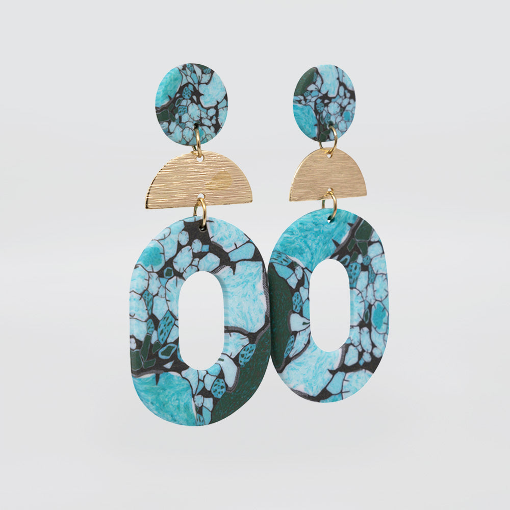 Turquoise Marble Earrings