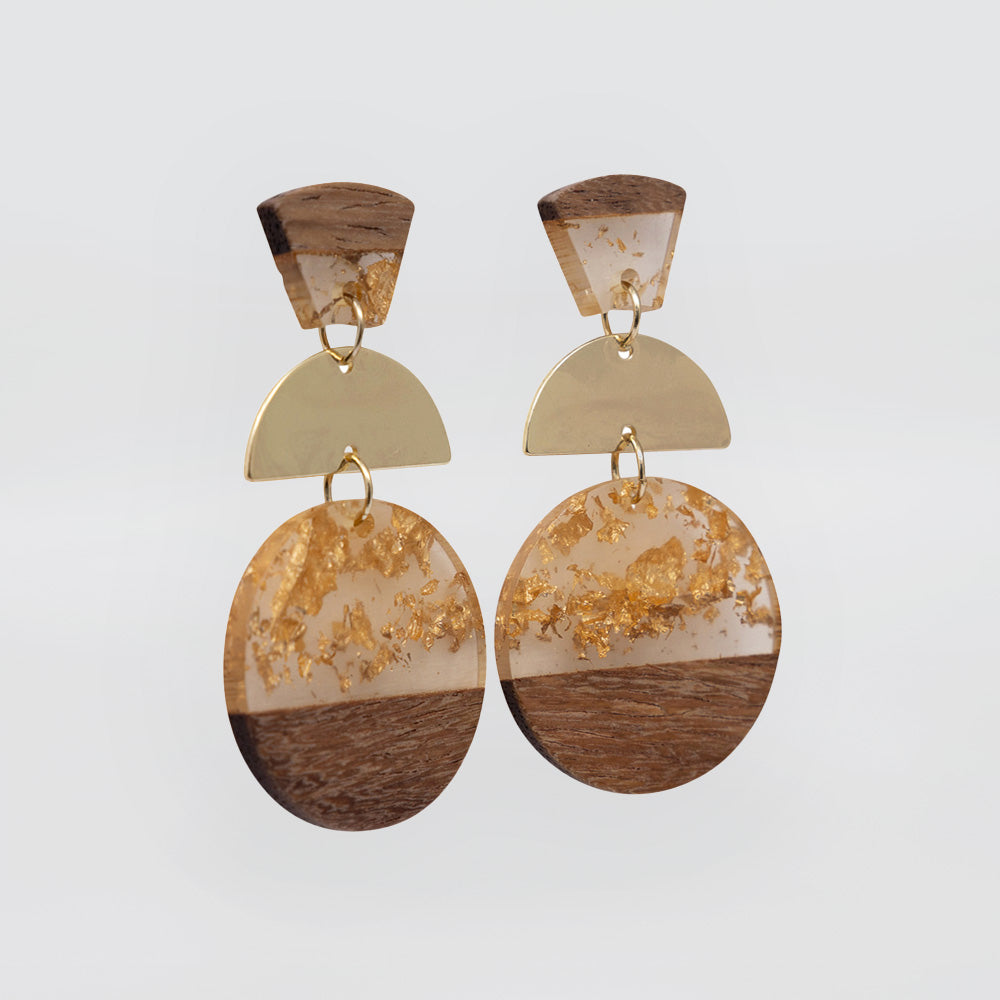 Gold Foil Curve Earrings