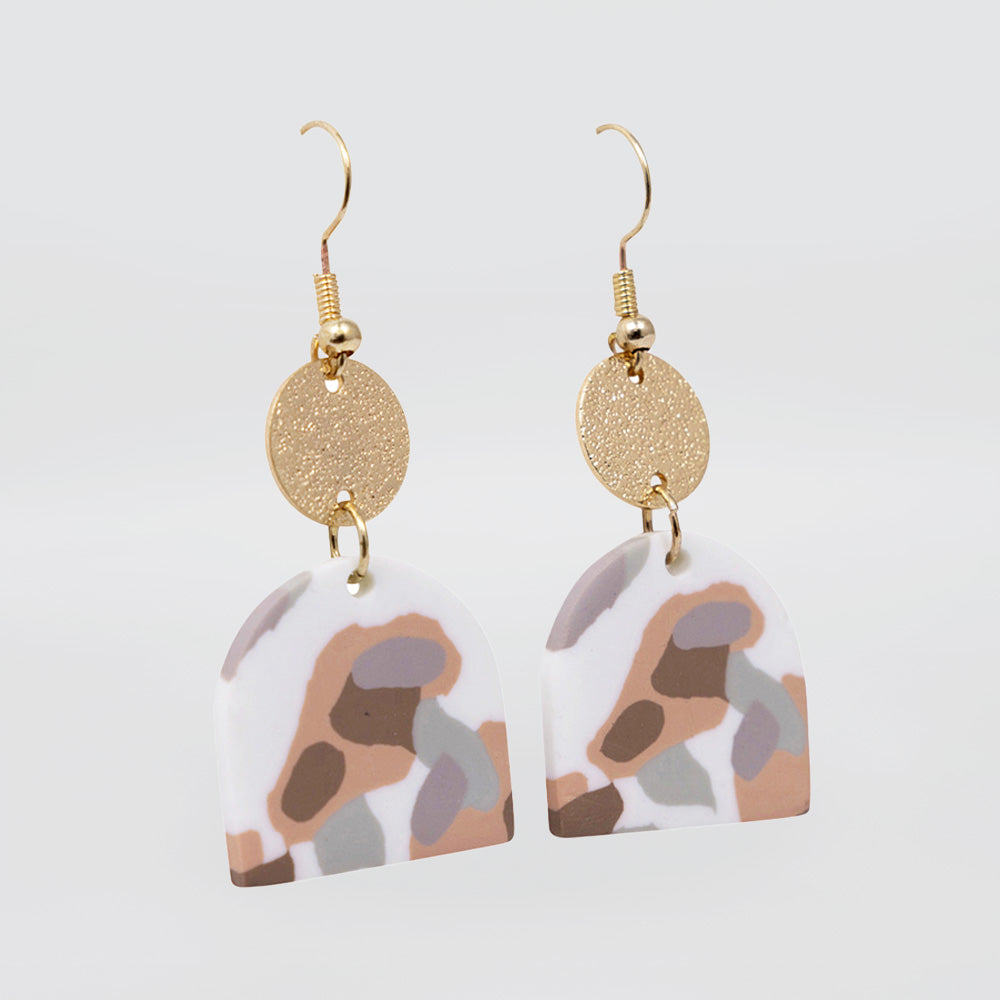 Beige Terrazzo Earrings