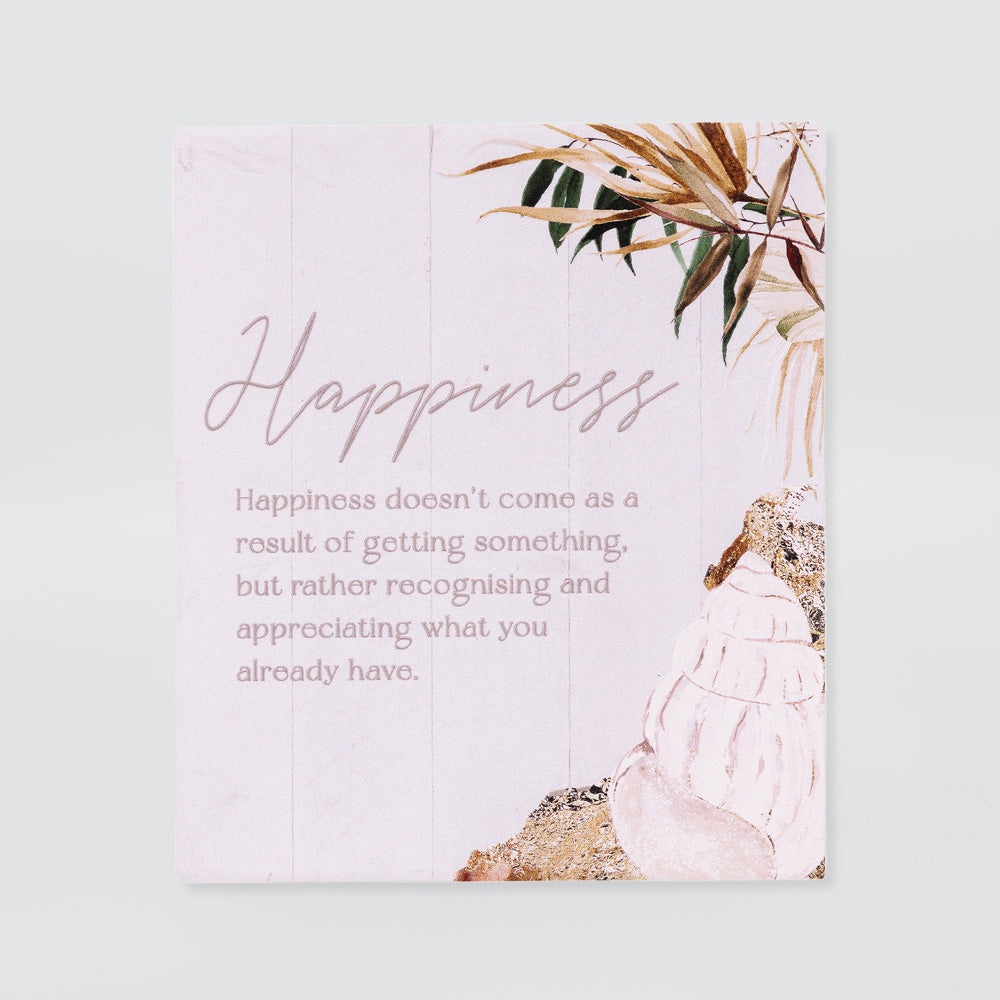 Palm Cove 'Happiness' Verse Plaque