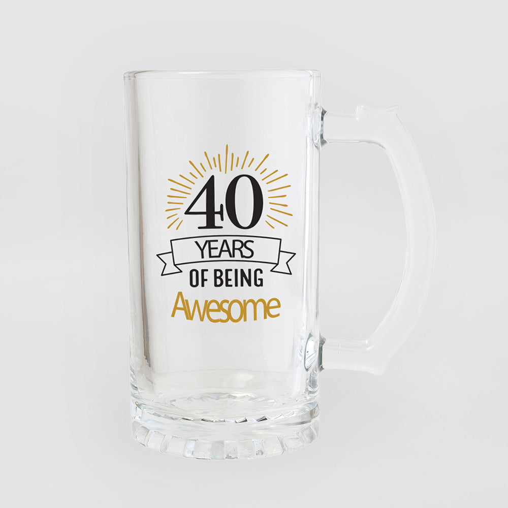 Celebration Beer Glass - 40th