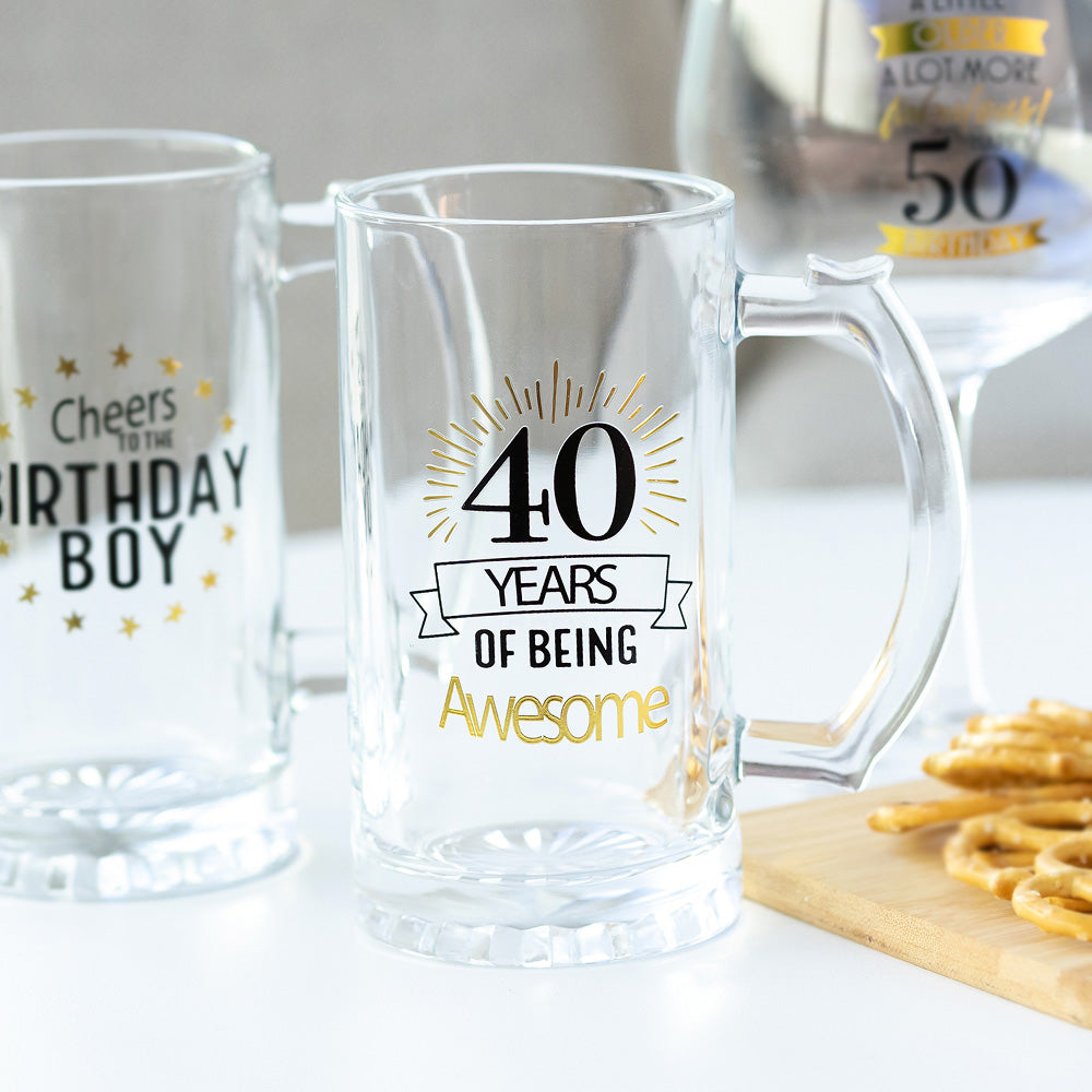 Celebration Beer Glass - 40th