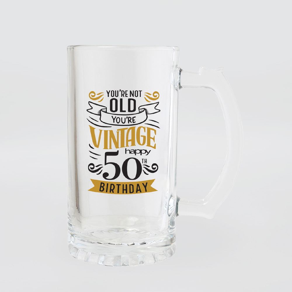 Celebration Beer Glass - 50th