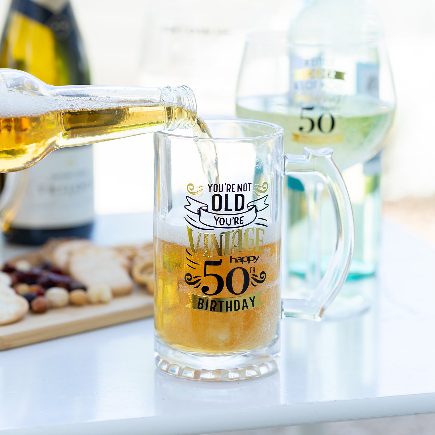 Celebration Beer Glass - 50th