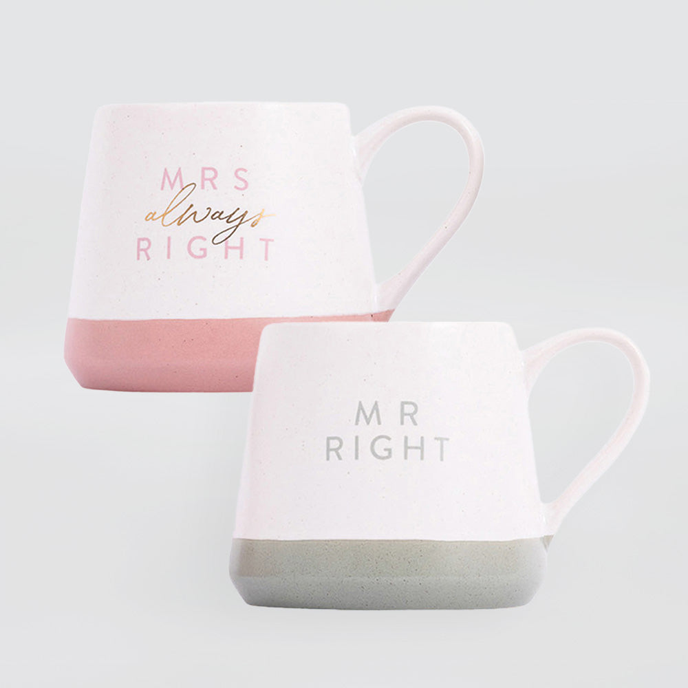 Wedding Mugs 'Mr & Mrs Right' - Set/2