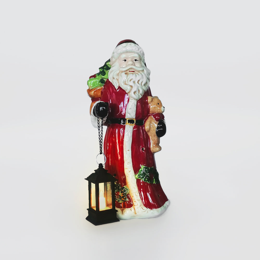 Ceramic Santa W/ LED Candle