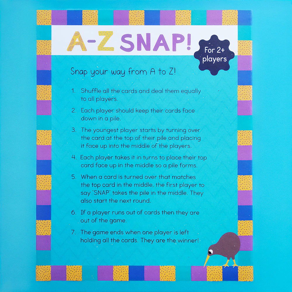 Kiwi A-Z 'Snap' Card Game