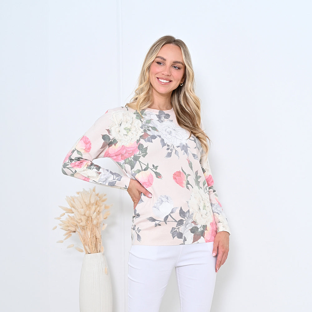 Cali&Co - Floral Side Hem W/ Diamante