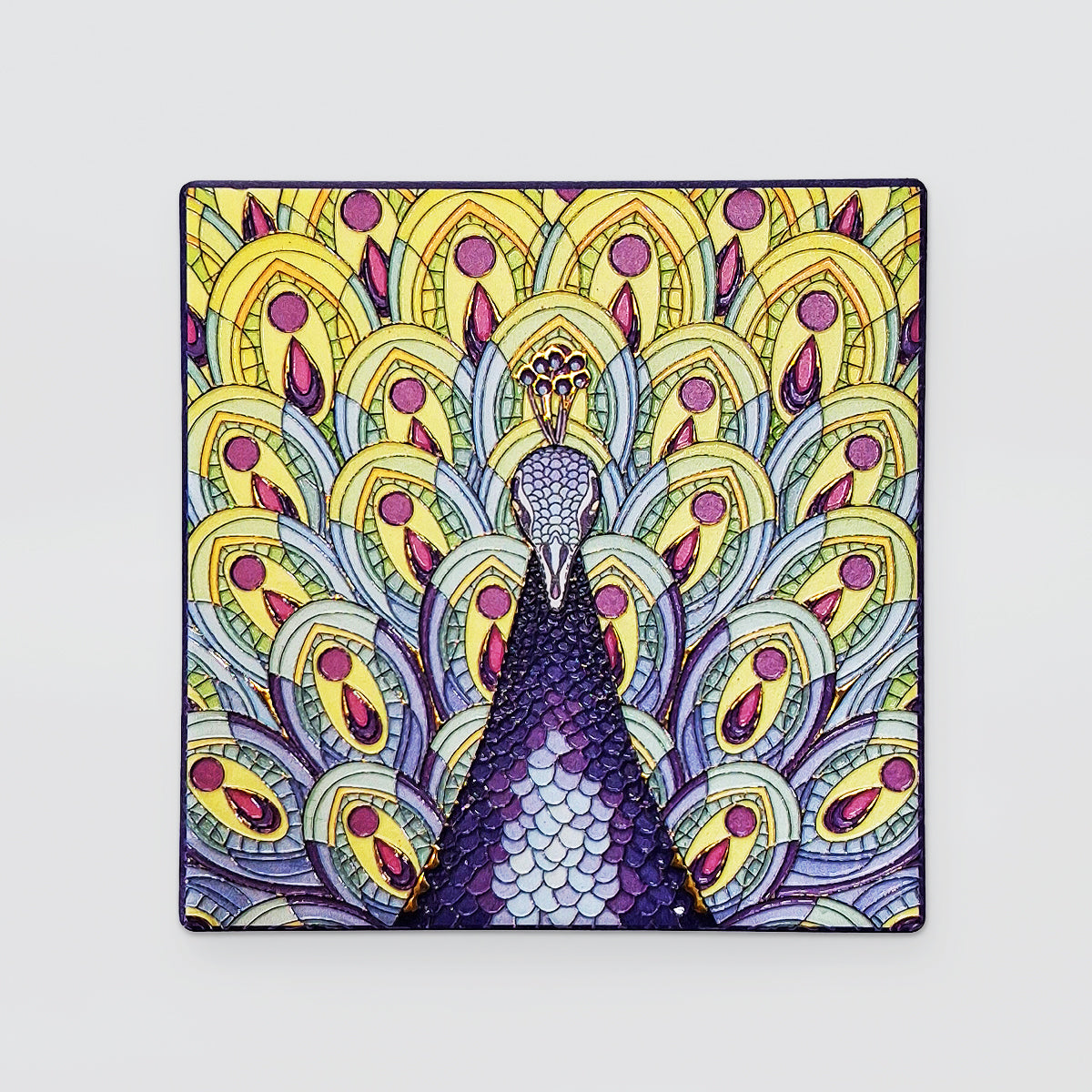 Ceramic Coaster Set/4 - Peacocks