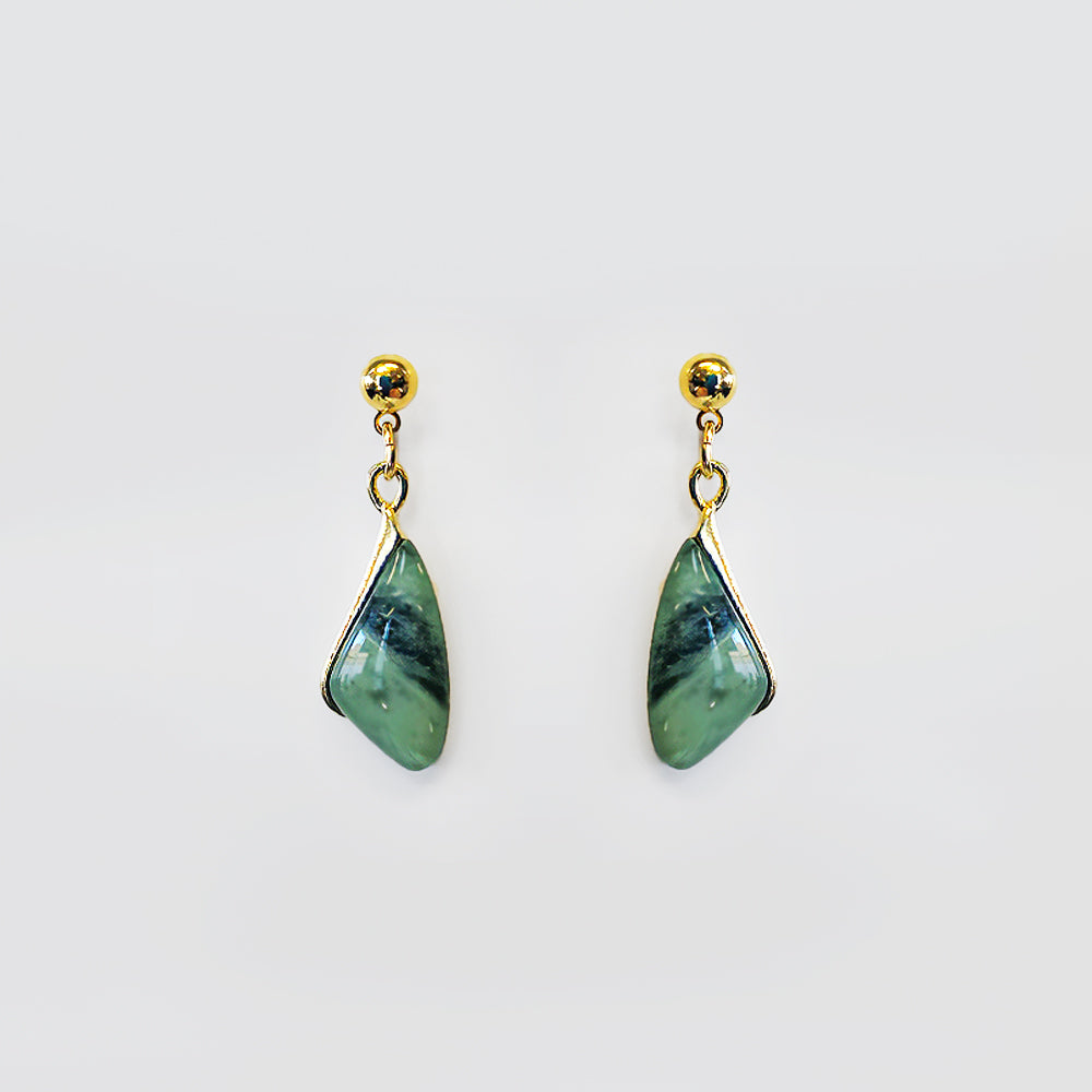 NZ Pounamu Earrings - 'Carved'