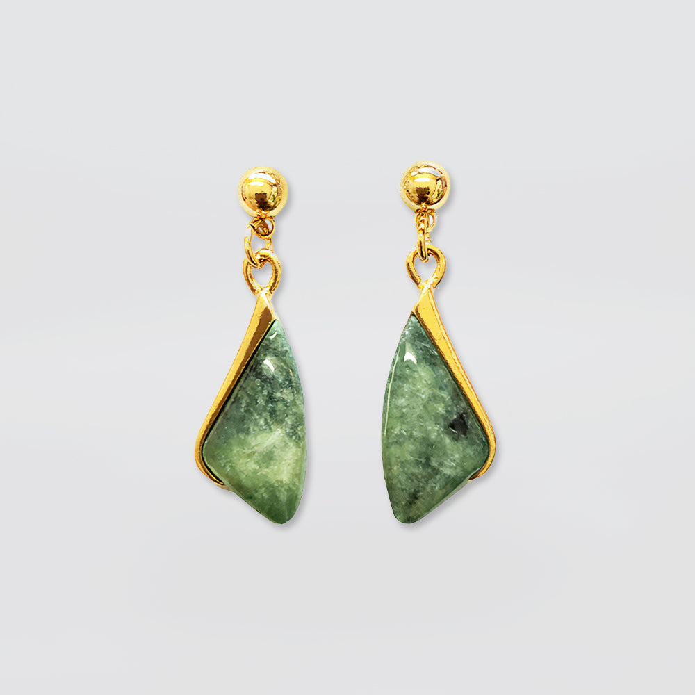 NZ Pounamu Earrings - 'Carved'