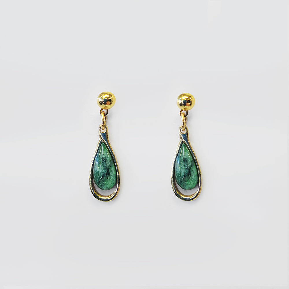 NZ Pounamu Earrings - 'Rounded'