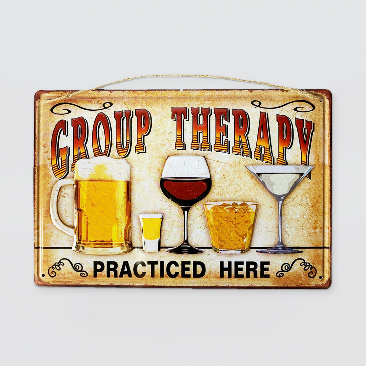 Fun Tin Sign - Beer Group Therapy