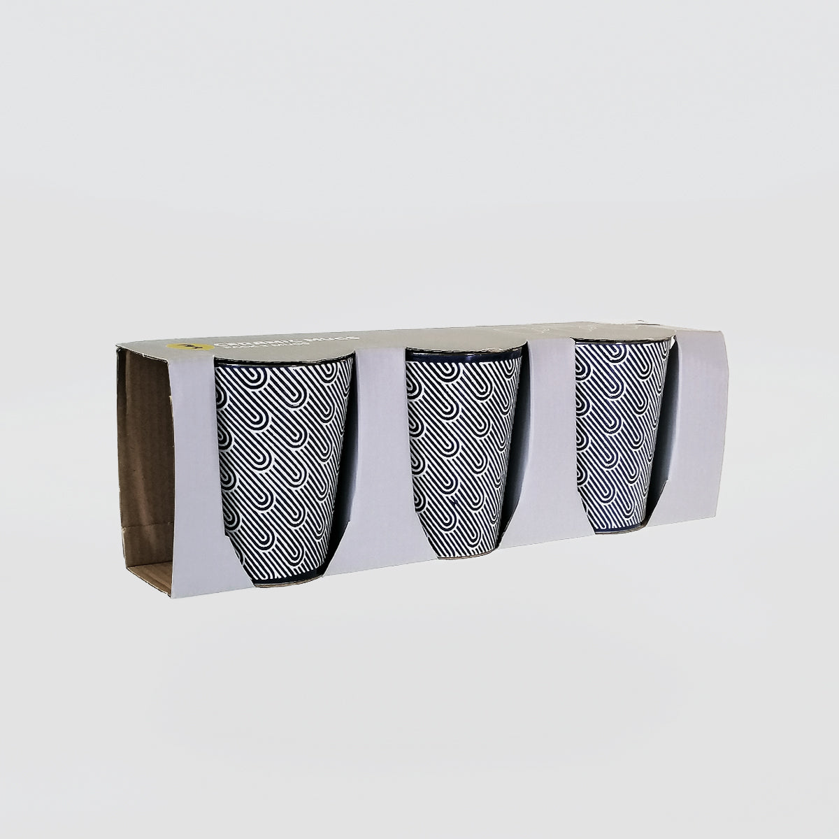 Ceramic Mugs Set/3 - 'Paperclip Weave'