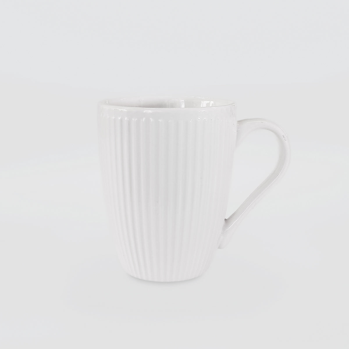 Ceramic Mugs Set/3 - 'White Ridged'