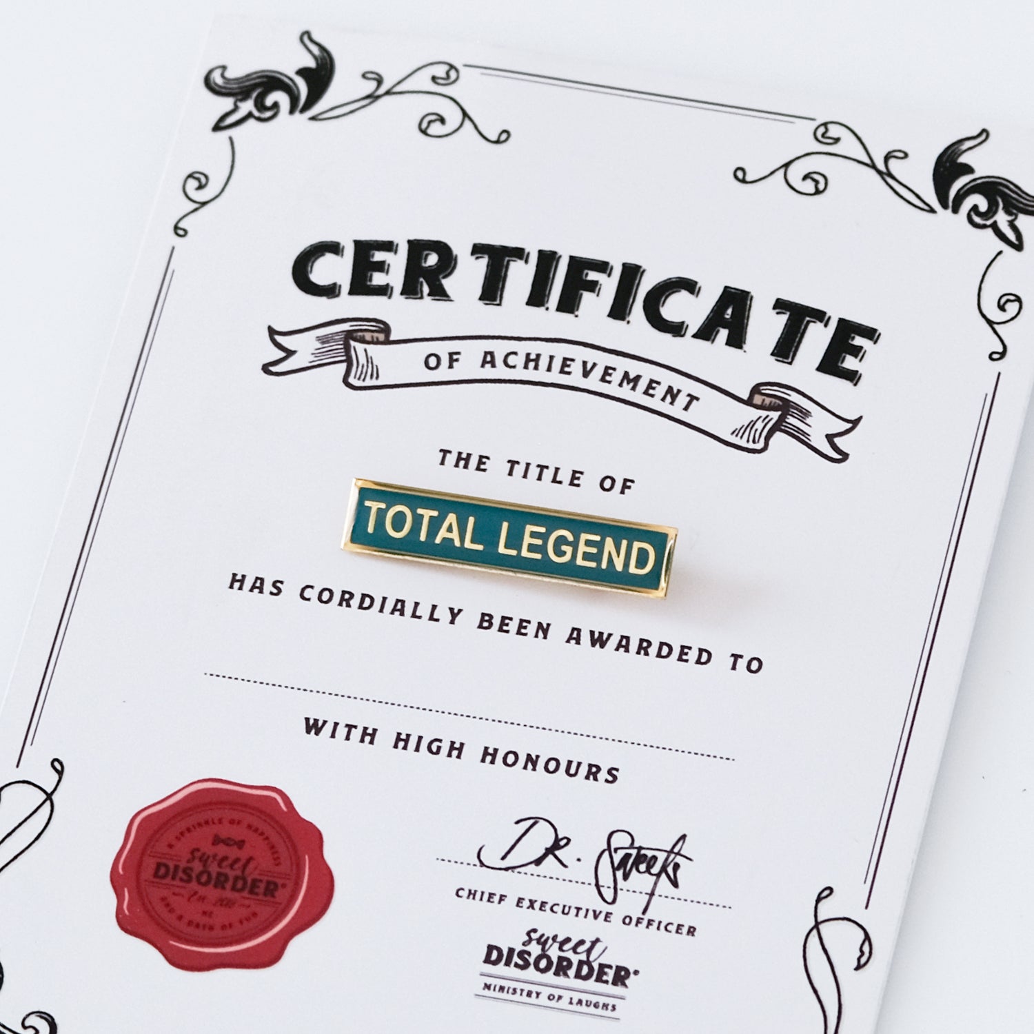 Badge & Certificate - 'Total Legend'