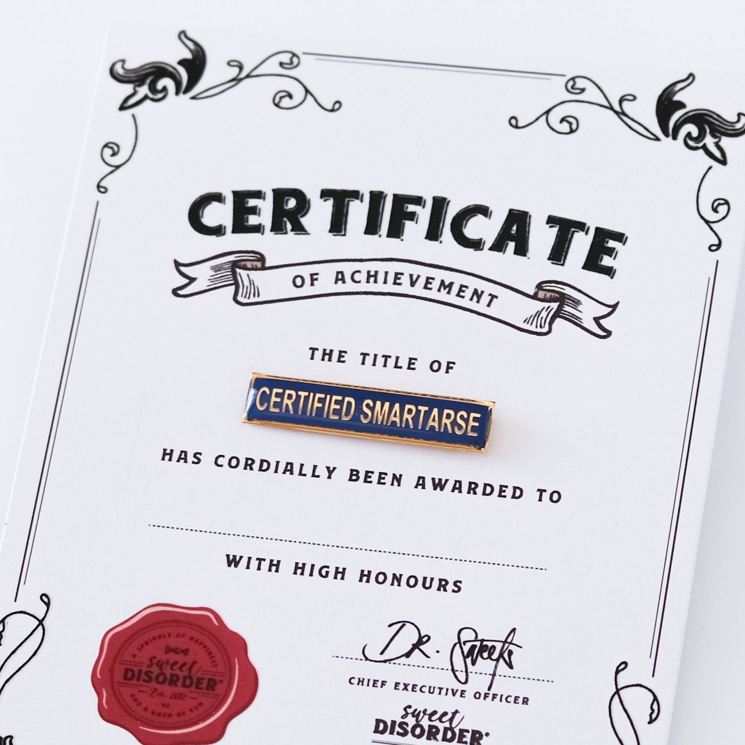Badge & Certificate - 'Certified Smartarse'