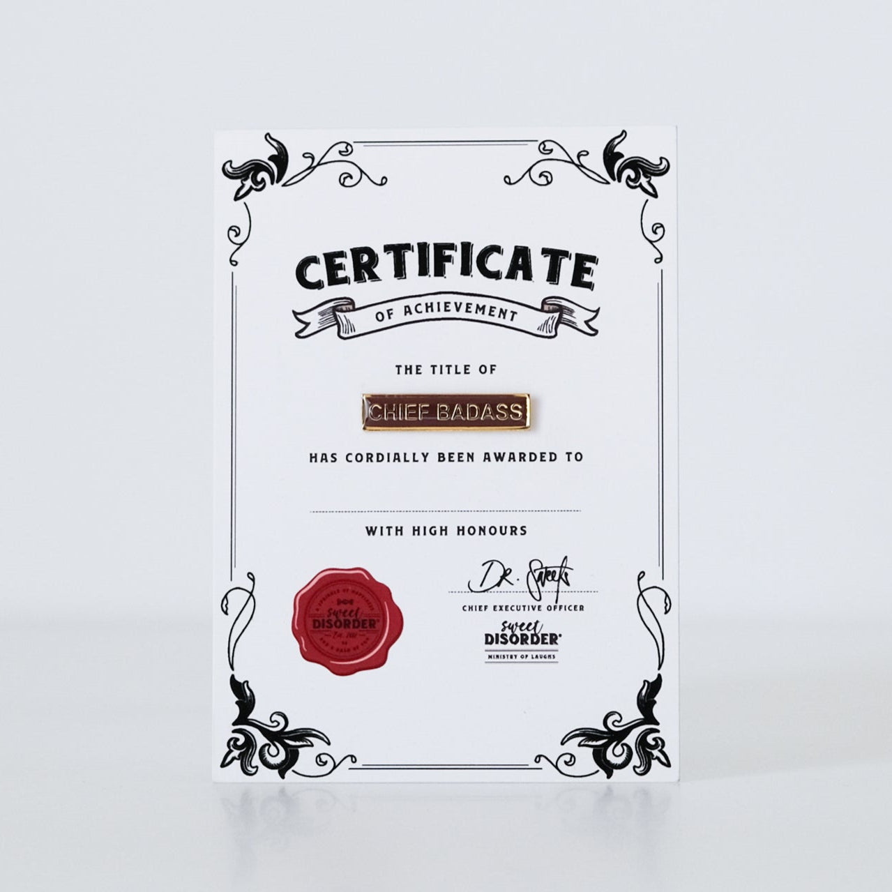 Badge & Certificate - 'Chief Badass'