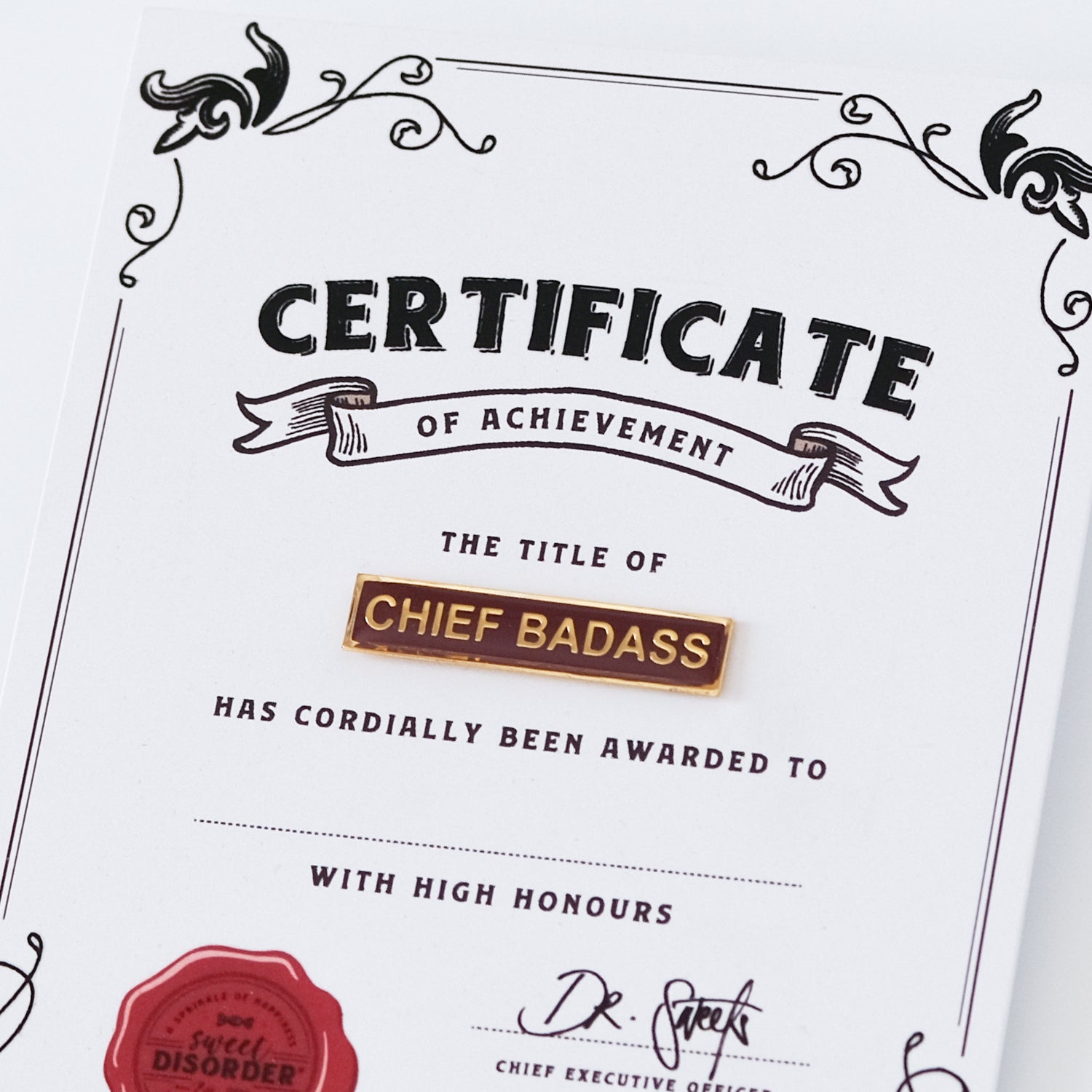 Badge & Certificate - 'Chief Badass'