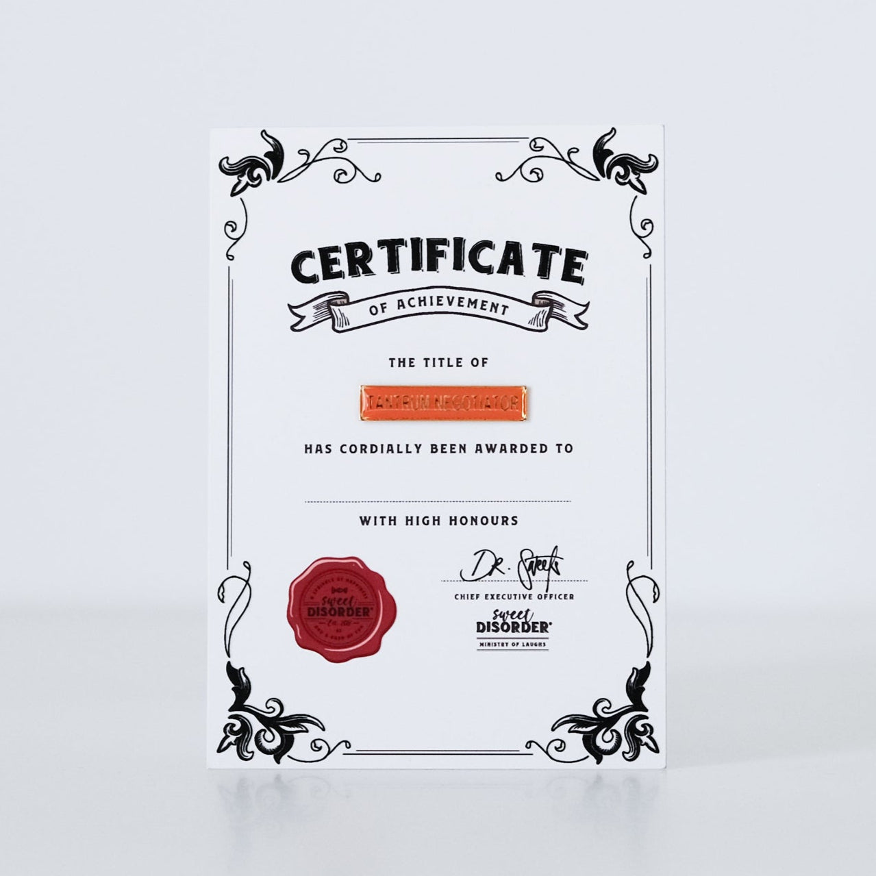 Badge & Certificate - 'Tantrum Negotiator'