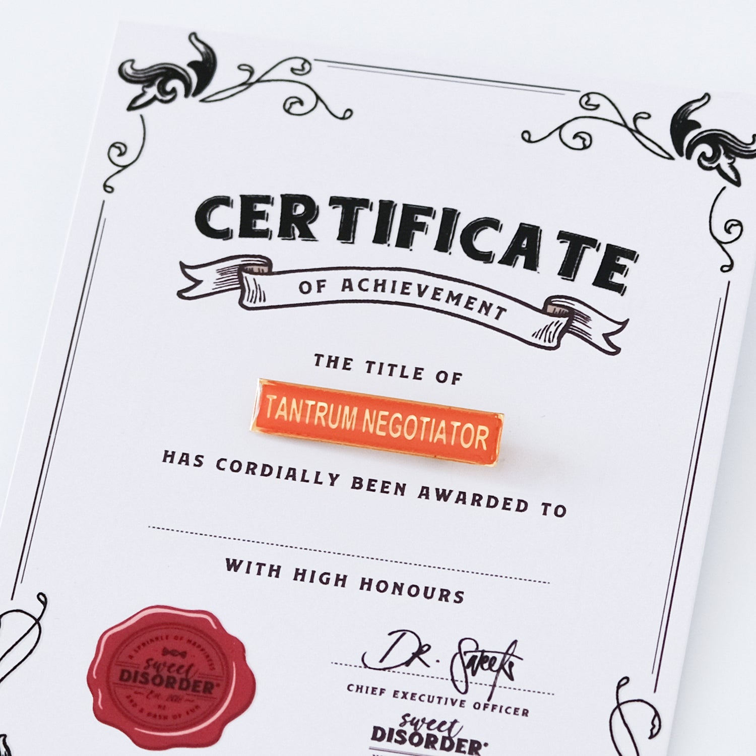 Badge & Certificate - 'Tantrum Negotiator'