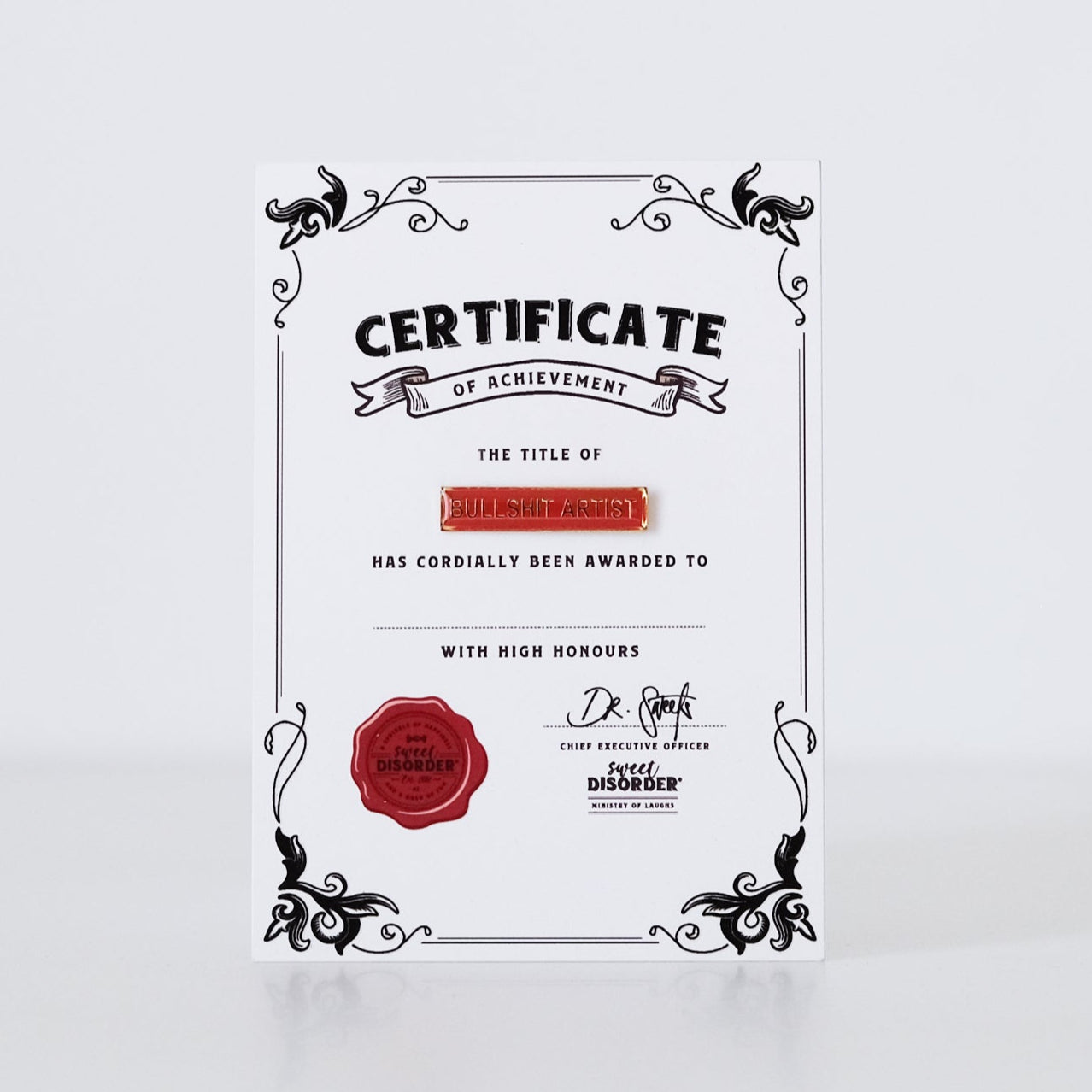 Badge & Certificate - 'Bullsh*t Artist'