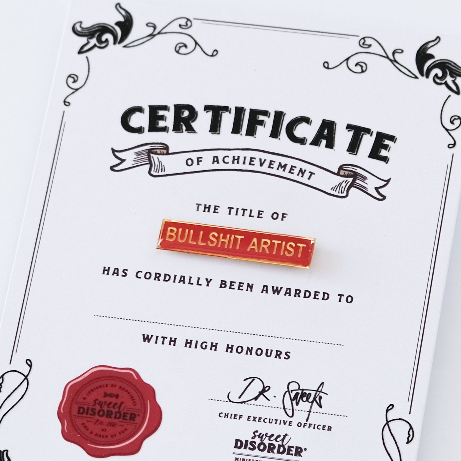 Badge & Certificate - 'Bullsh*t Artist'