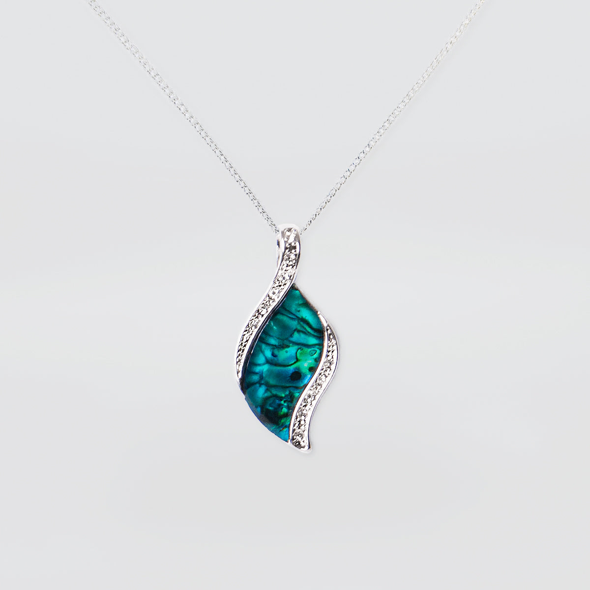 Paua Necklace - 'Crystal Leaf'