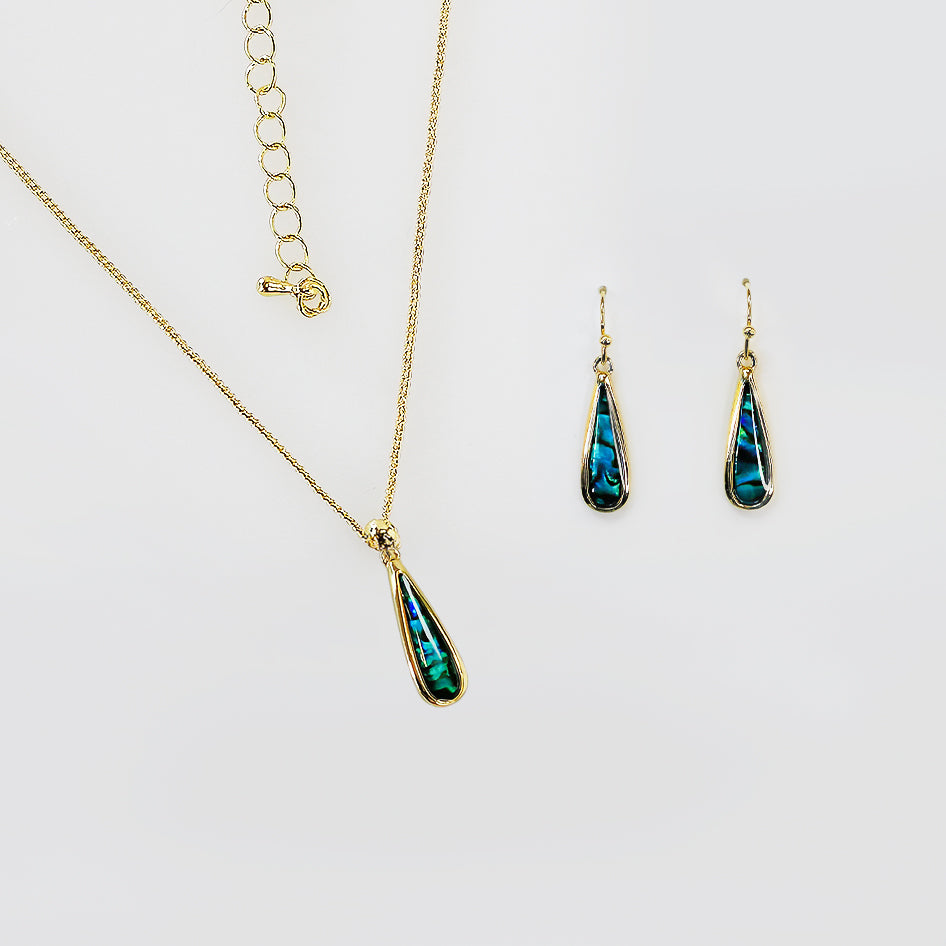 Paua Jewellery Set - 'Tear Drops'