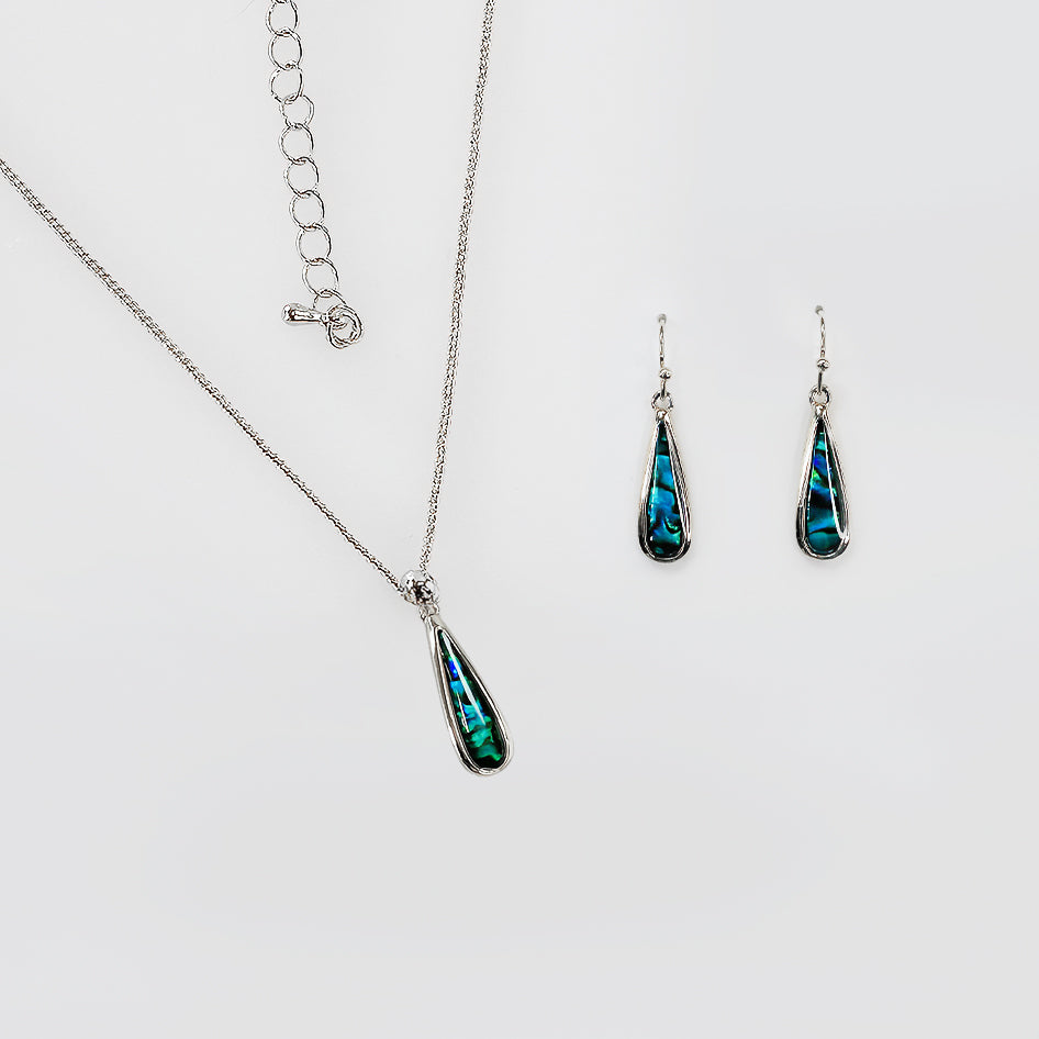 Paua Jewellery Set - 'Tear Drops'