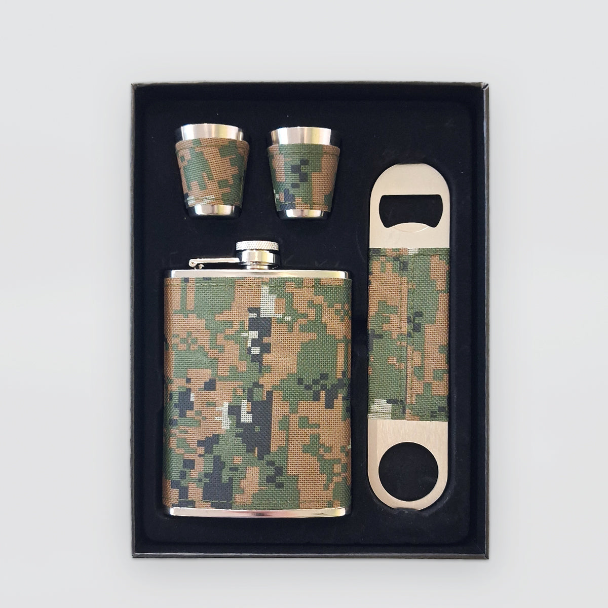 Stainless Hip-Flask Set - Camouflage