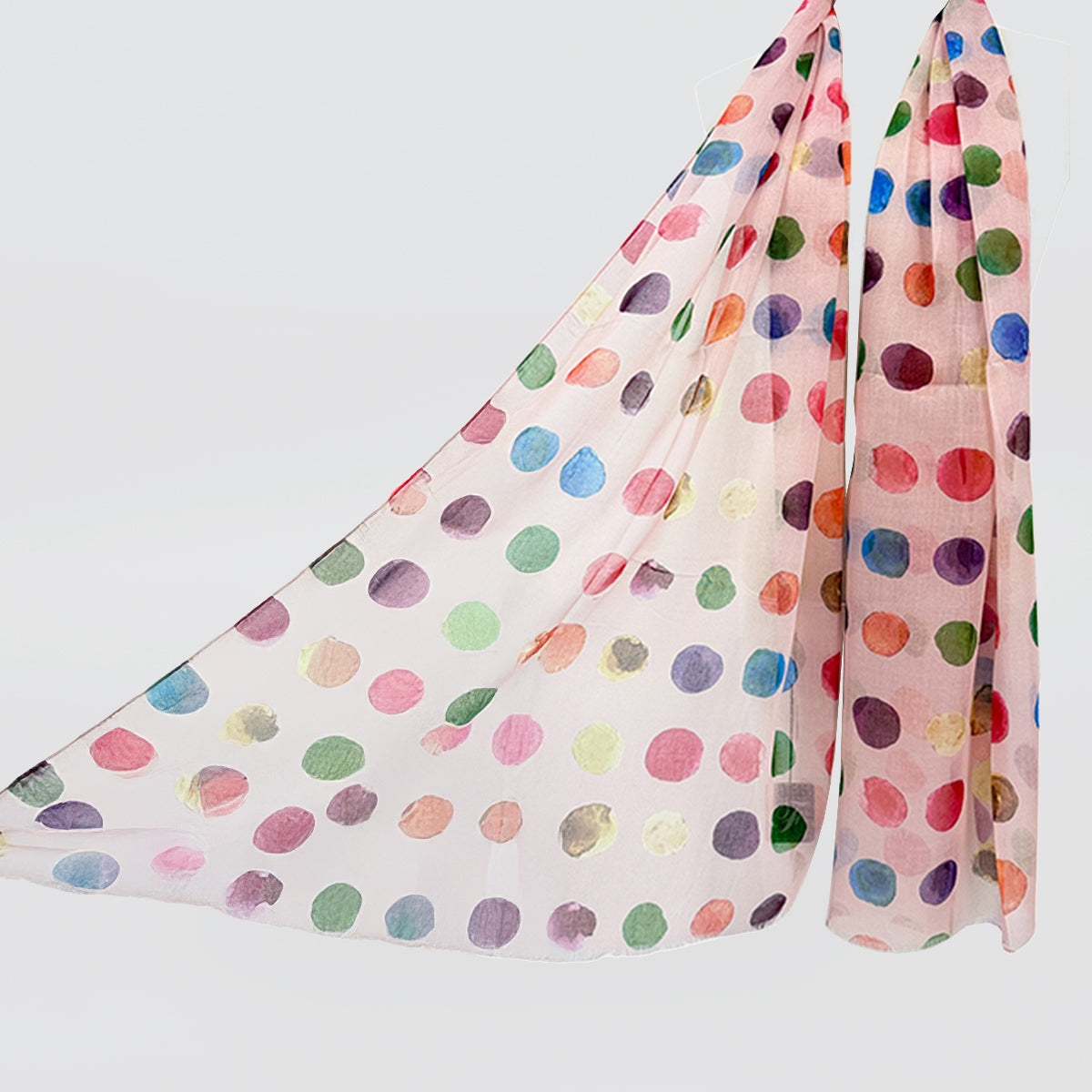 Pink Multi-Coloured Spotted Scarf