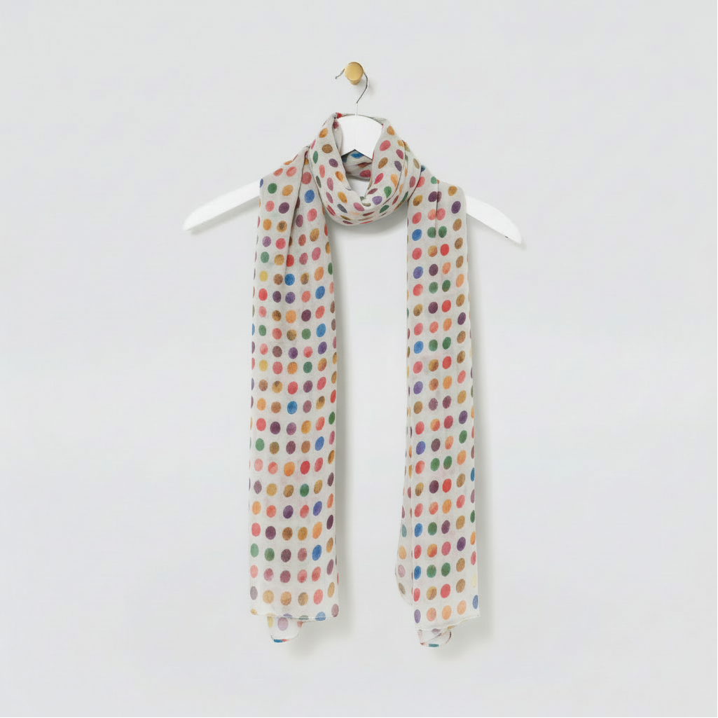 Multi-Coloured Spotted Scarves