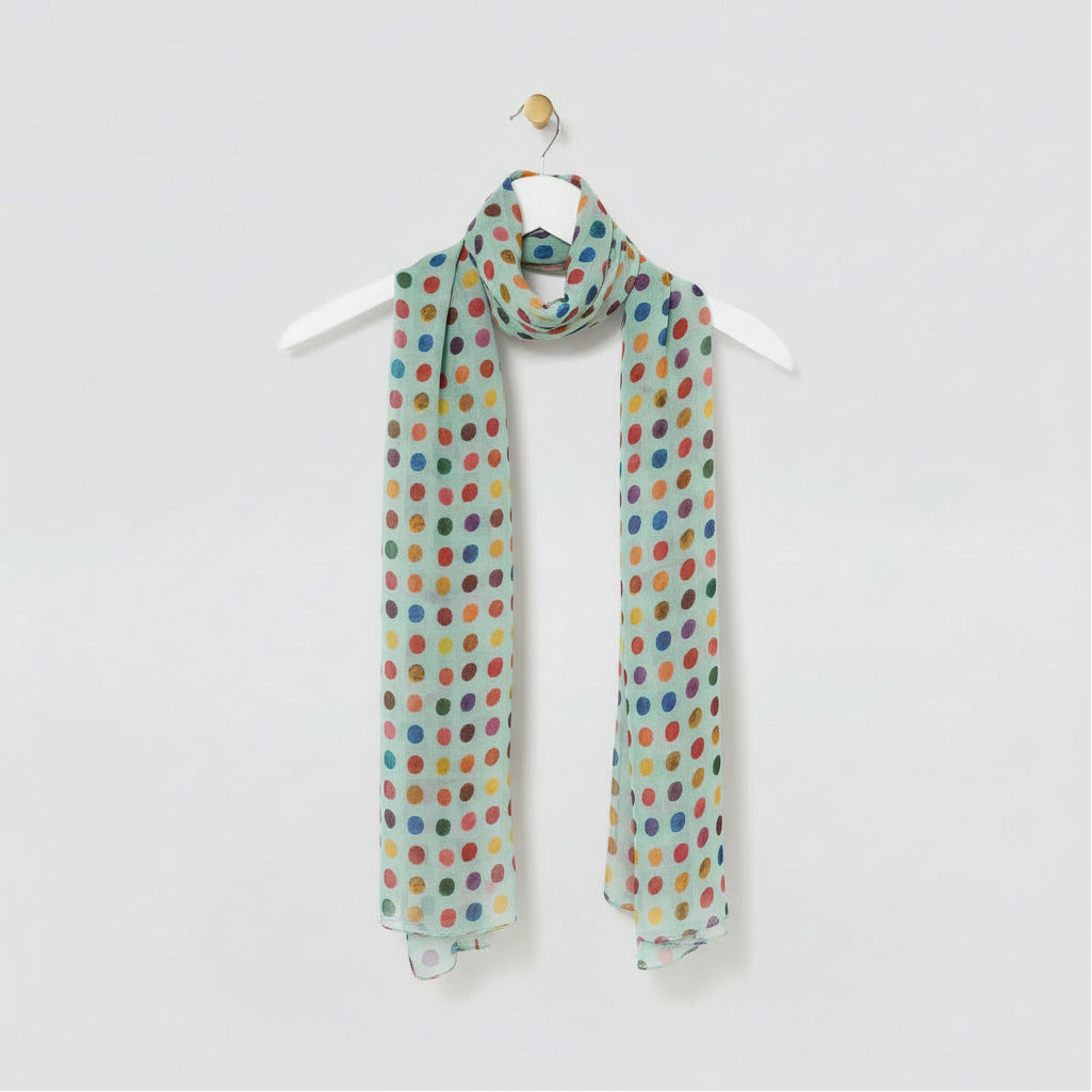 Multi-Coloured Spotted Scarves