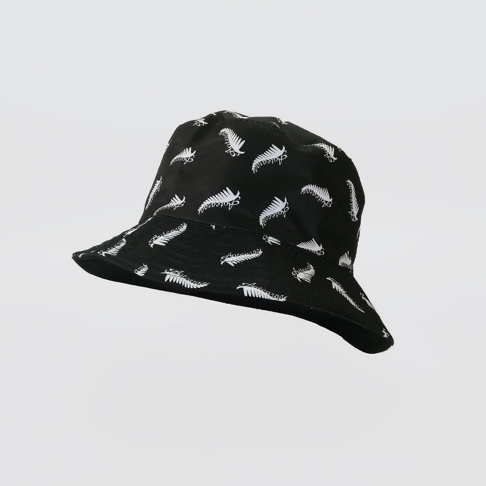 Silver Fern Bucket Hat - Black