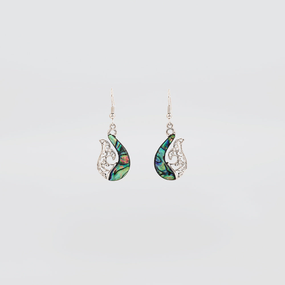 Paua Whale Tail Earrings